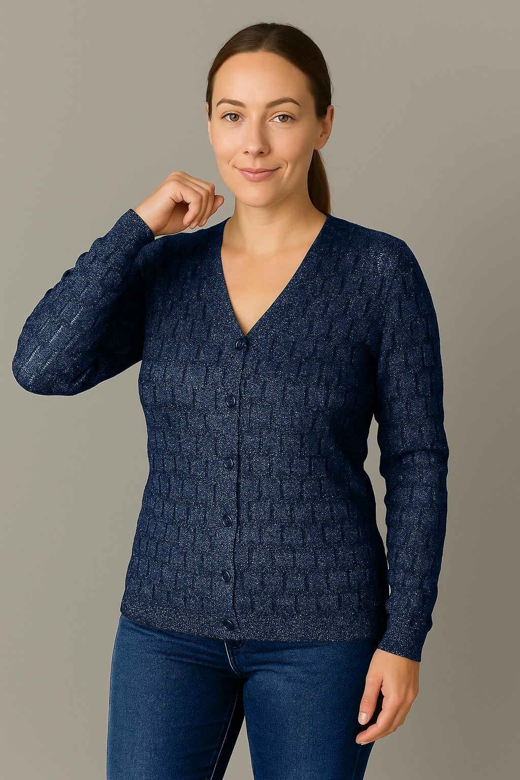 Maglia Glitterata con bottoncini