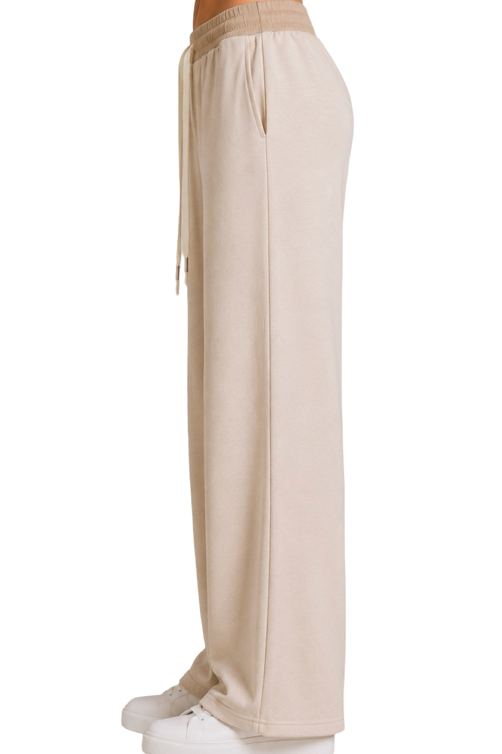 Pantaloni Tuta Elastico a Contrasto