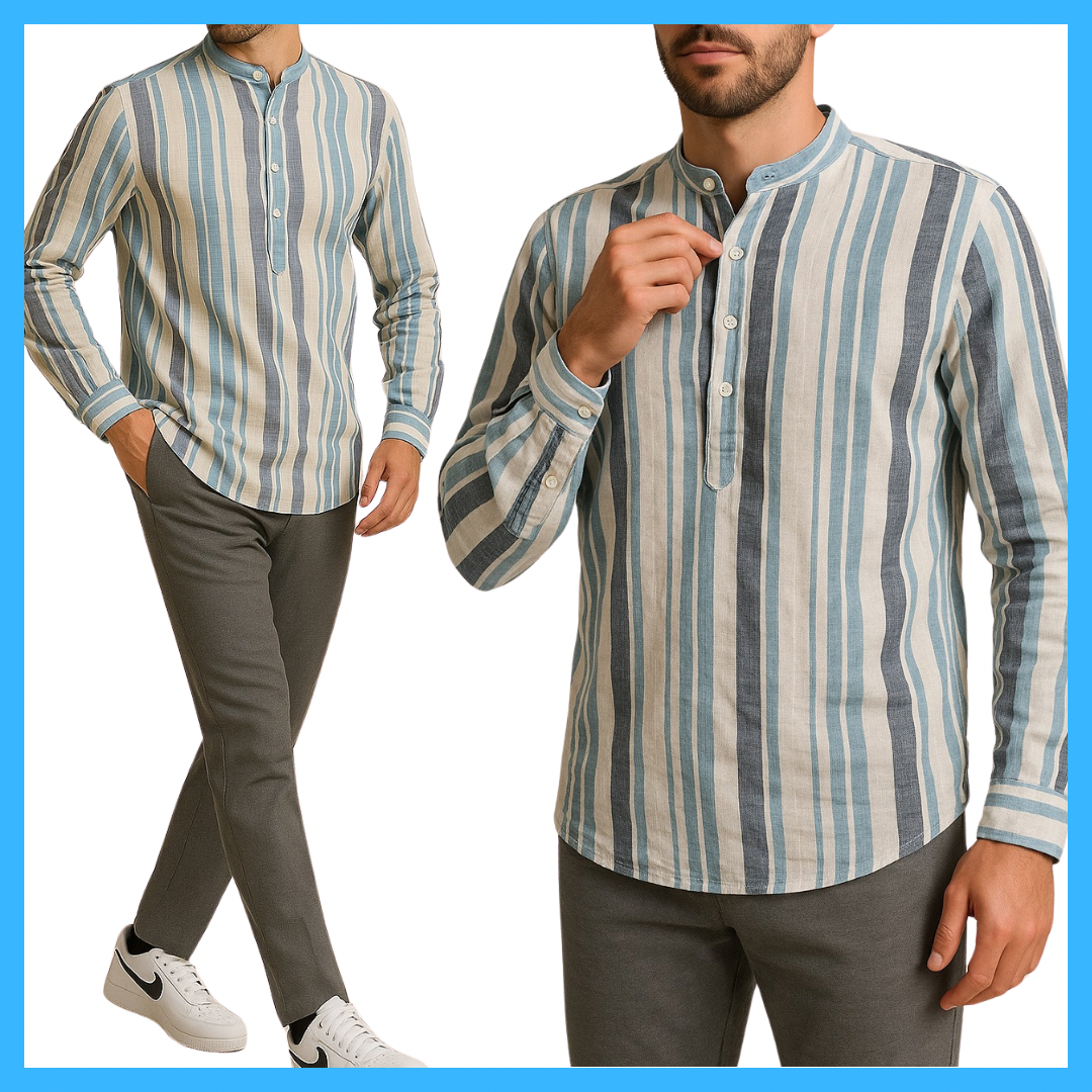 Camicia in lino a Righe