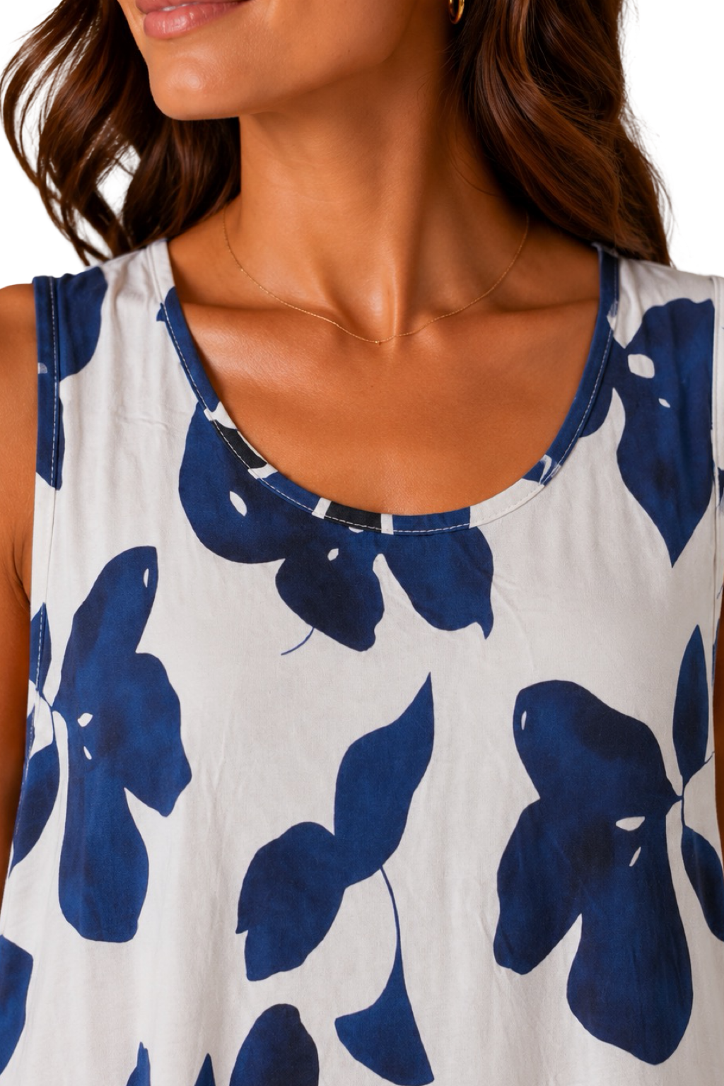 Blusa giro maniche floreale