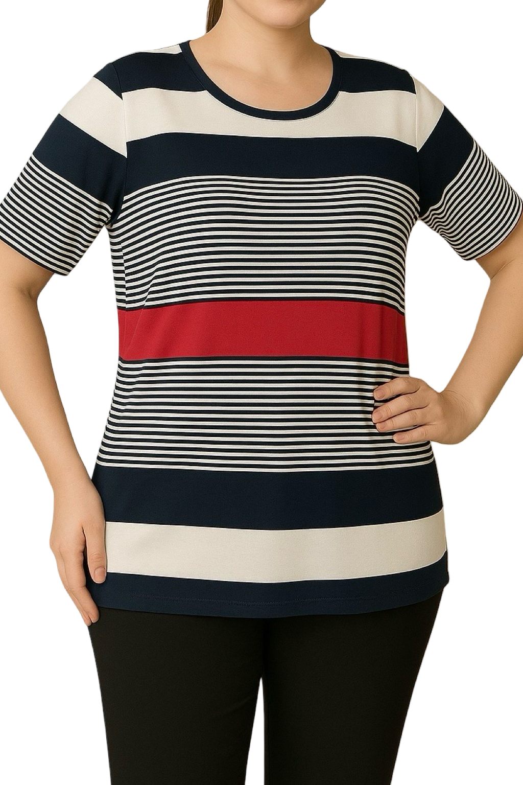 T-Shirt Righe Marca-BLUOLTRE