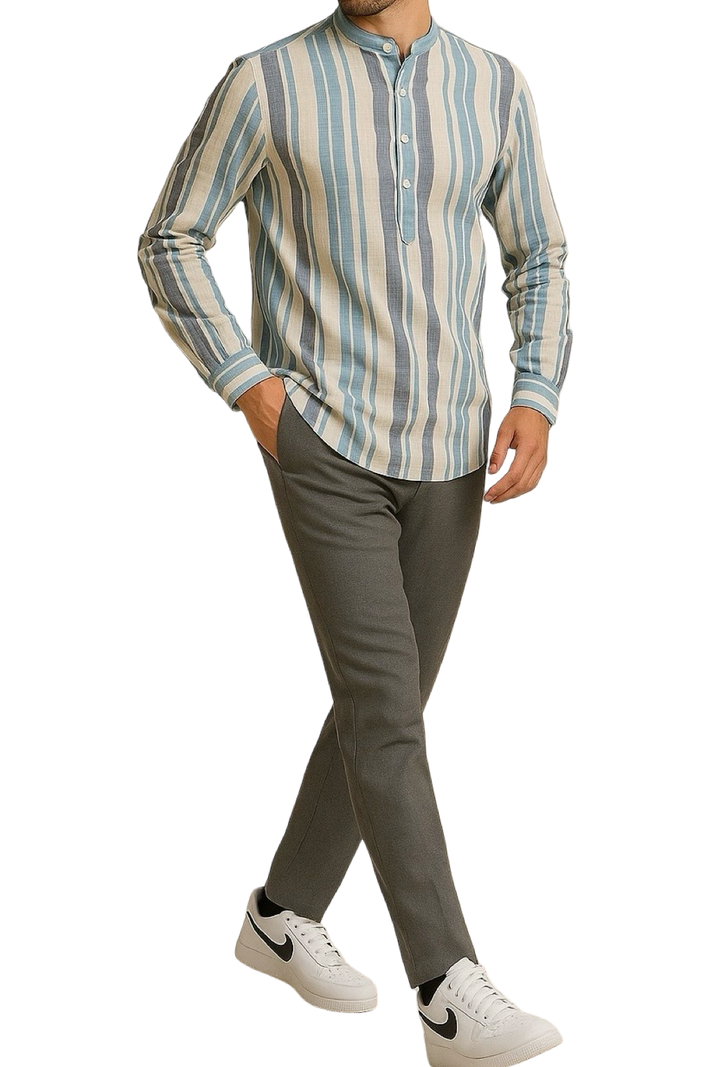 Camicia in lino a Righe