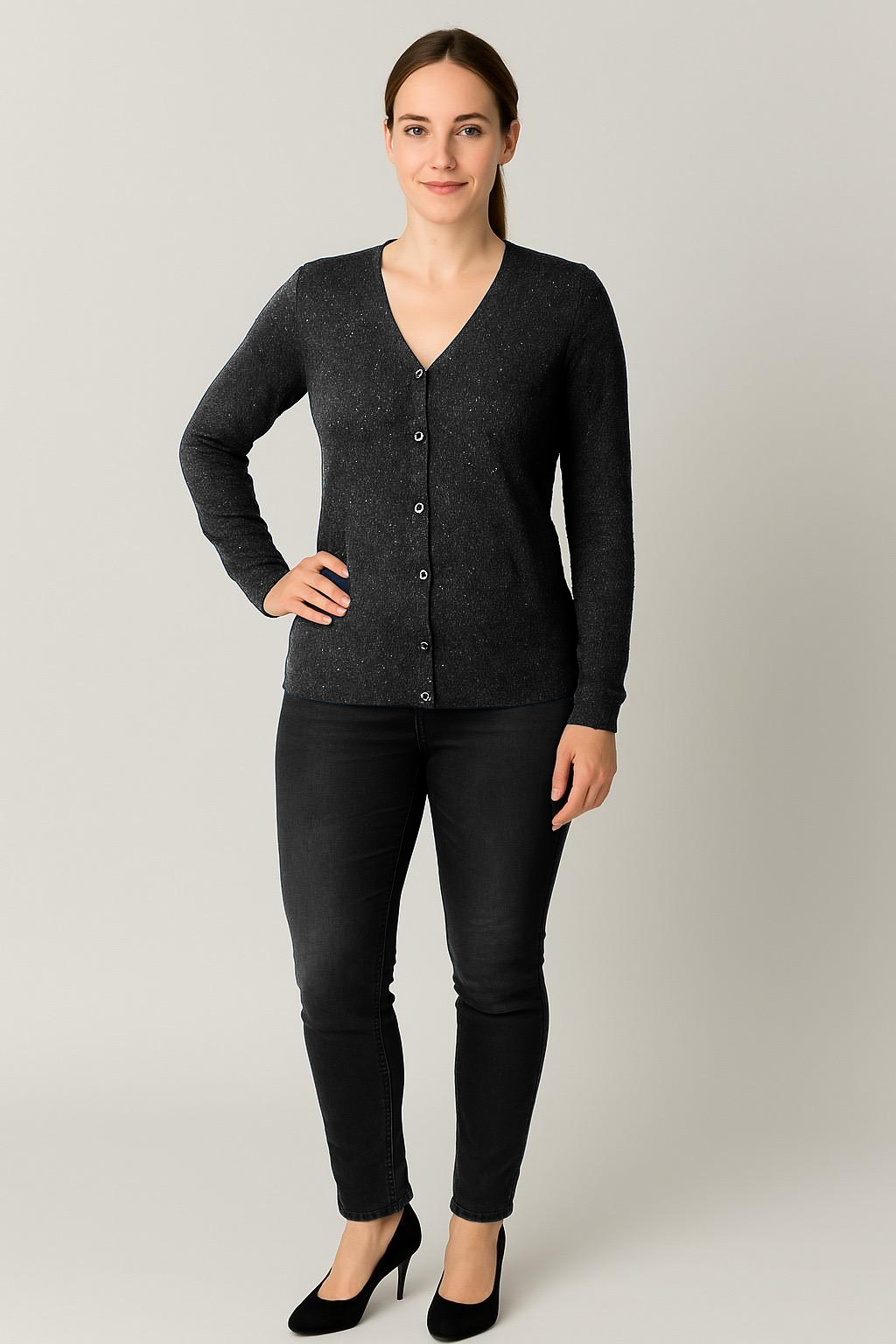 Maglia Glitterata con bottoncini