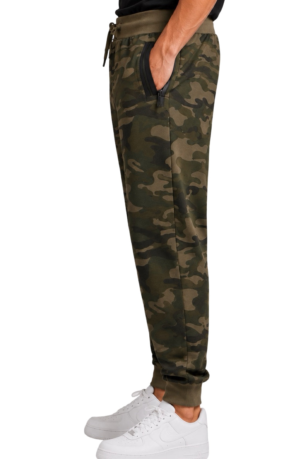 Pantaloni Uomo mimetici con zip