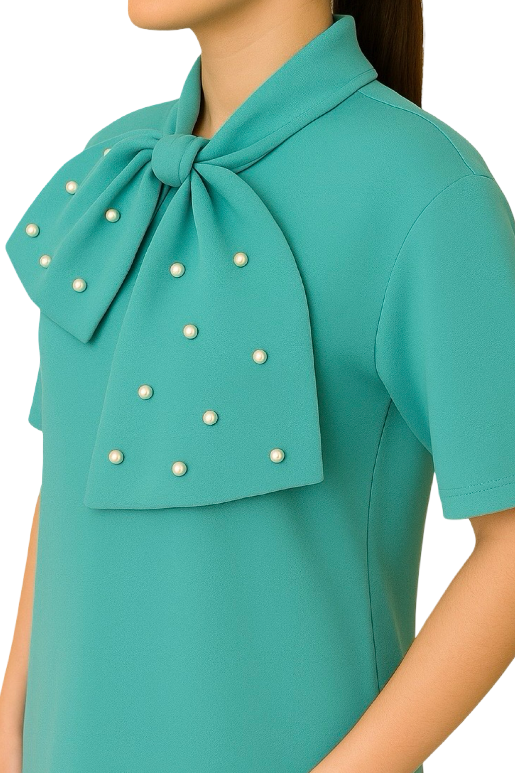 Blusa con Fiocco e Perline