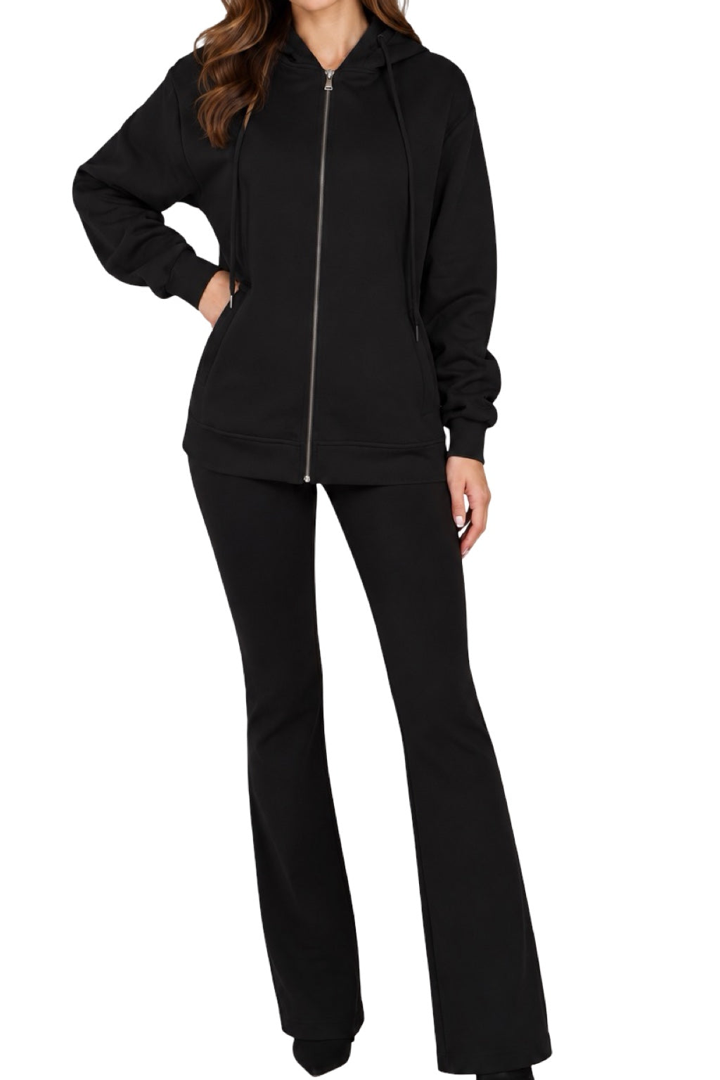 Felpa con zip e cappuccio Donna