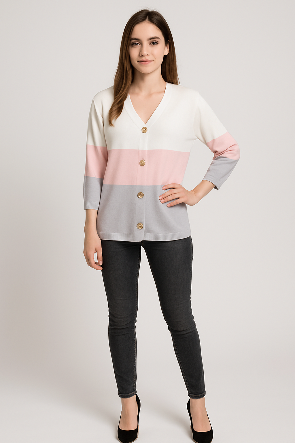 Cardigan lungo bottoni