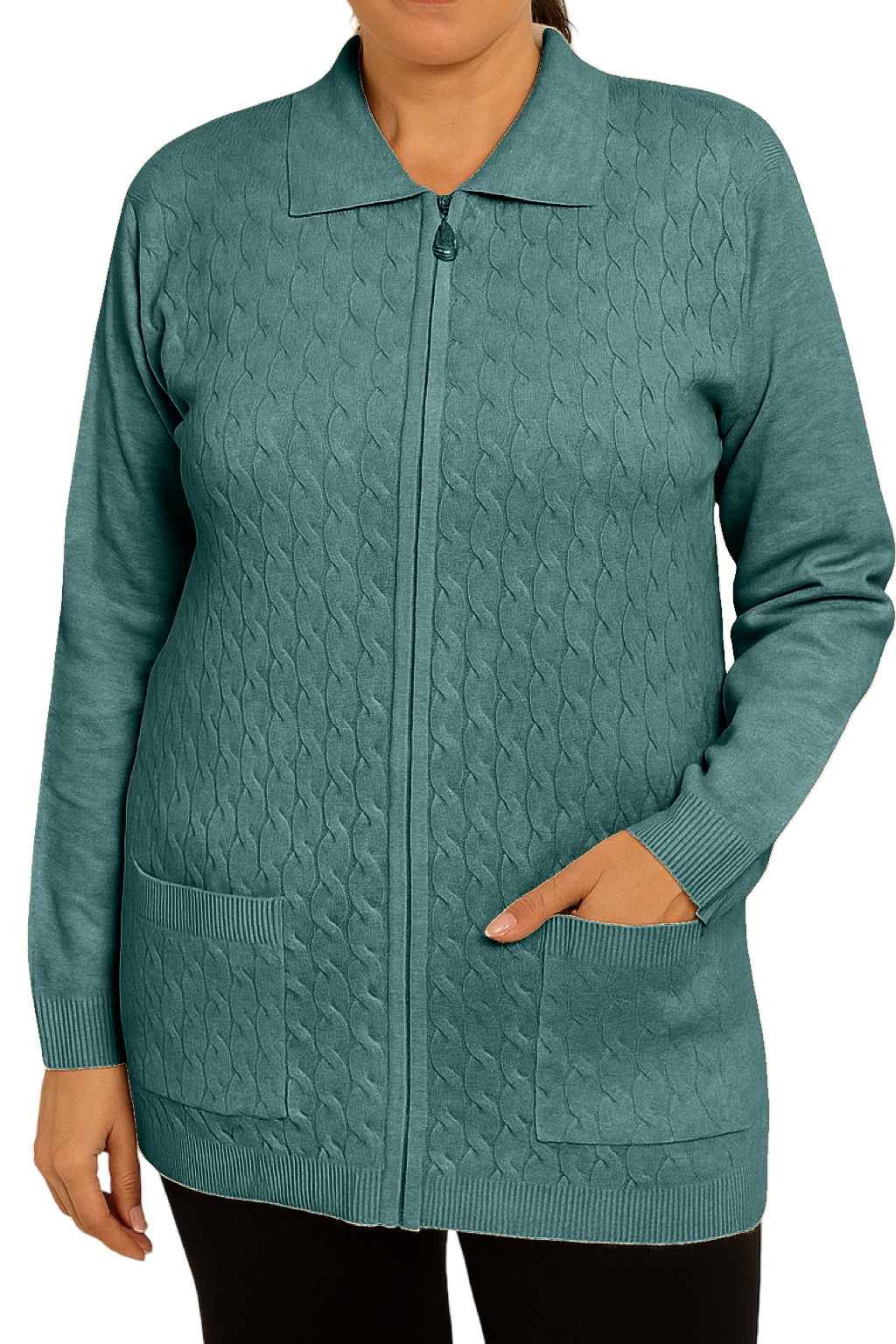 Maglione con Zip e Tasche