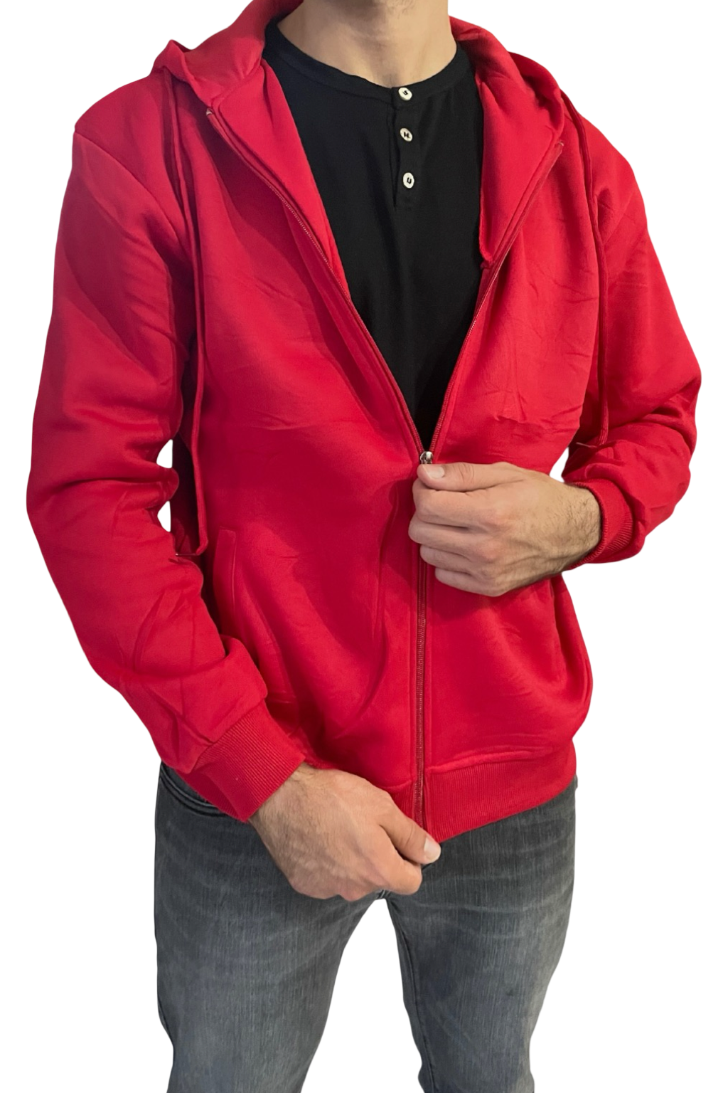 Felpa uomo con zip e cappuccio