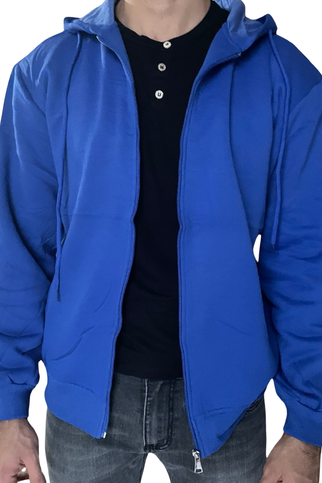 Felpa uomo con zip e cappuccio