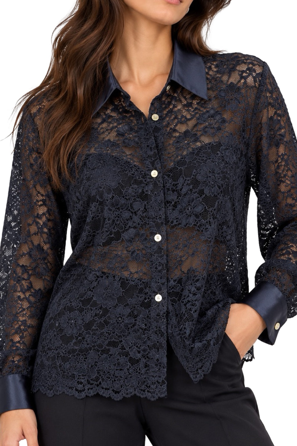 Camicia Riporto in Raso