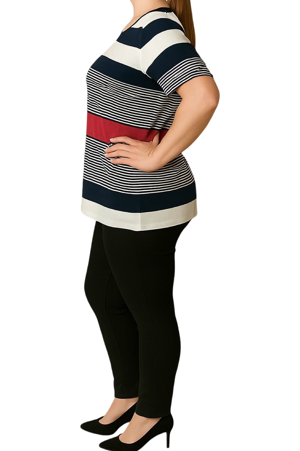 T-Shirt Righe Marca-BLUOLTRE