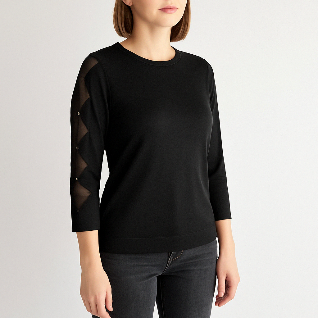 Maglia in filo velata su maniche