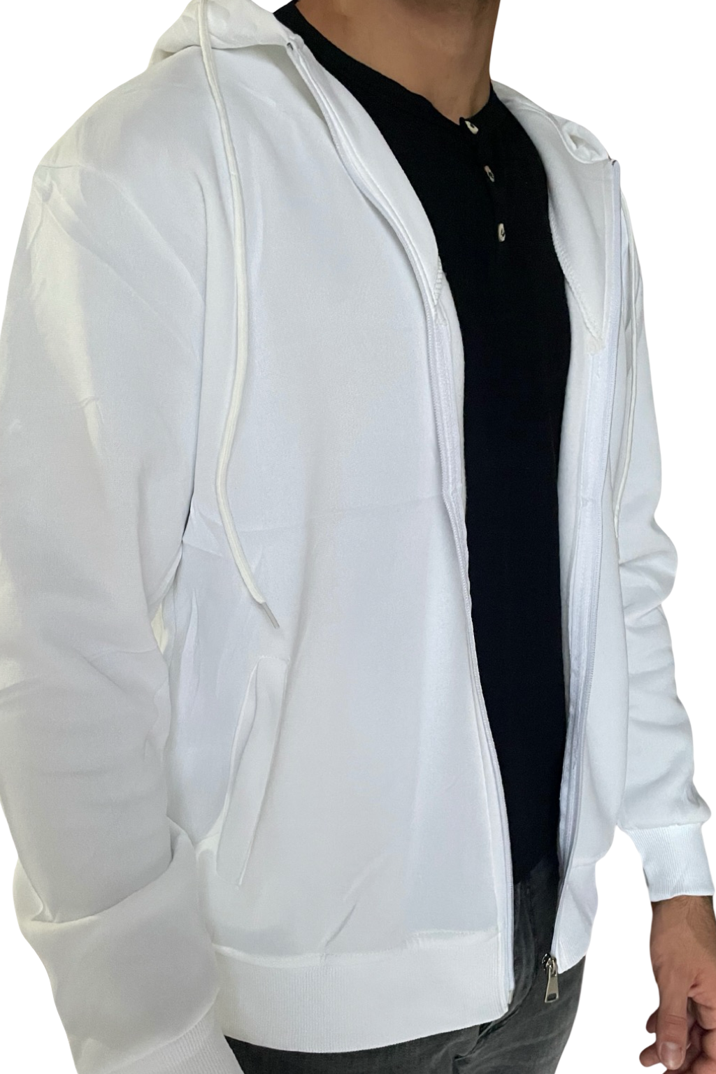 Felpa uomo con zip e cappuccio