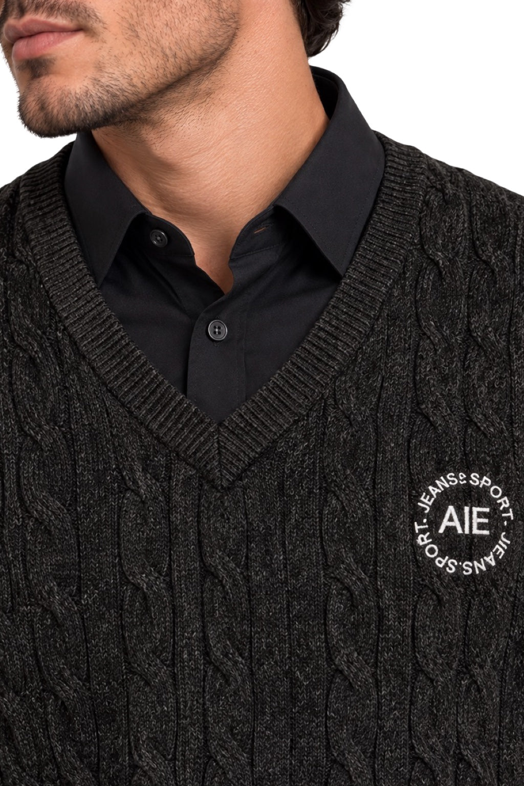 Maglione Uomo Scollo Camicia