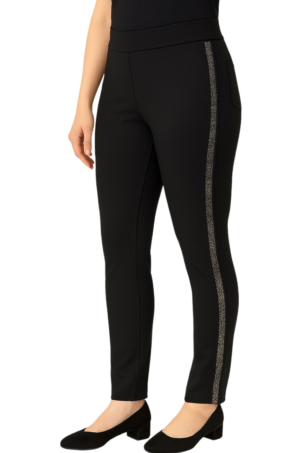 Pantalone riga brillantini