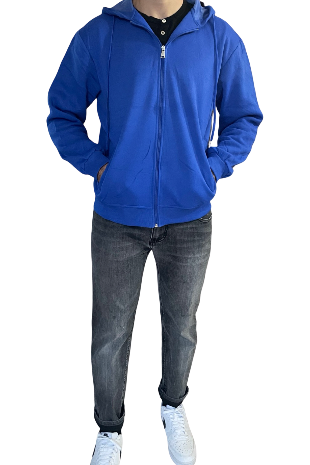 Felpa uomo con zip e cappuccio