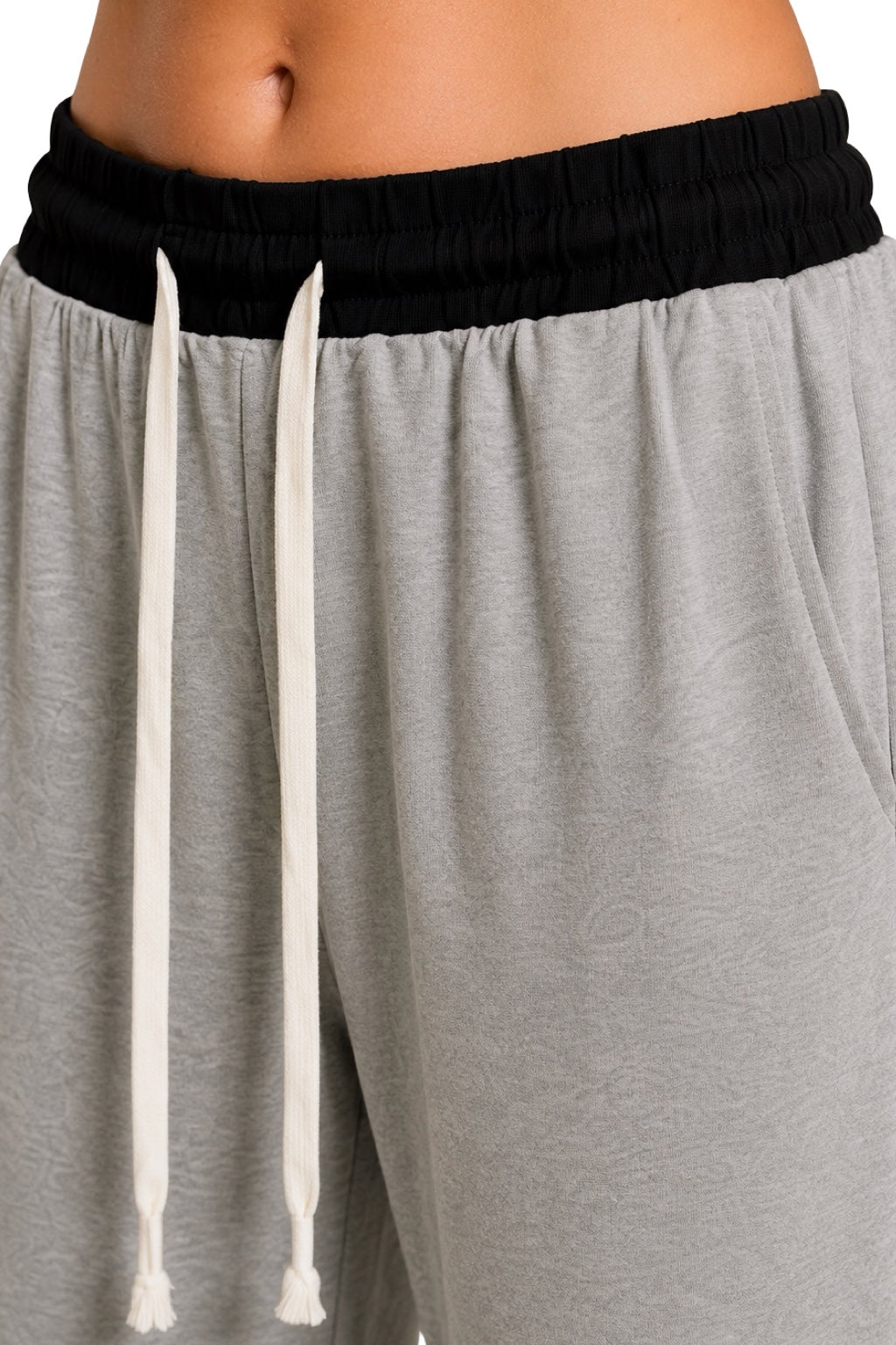 Pantaloni Tuta Elastico a Contrasto