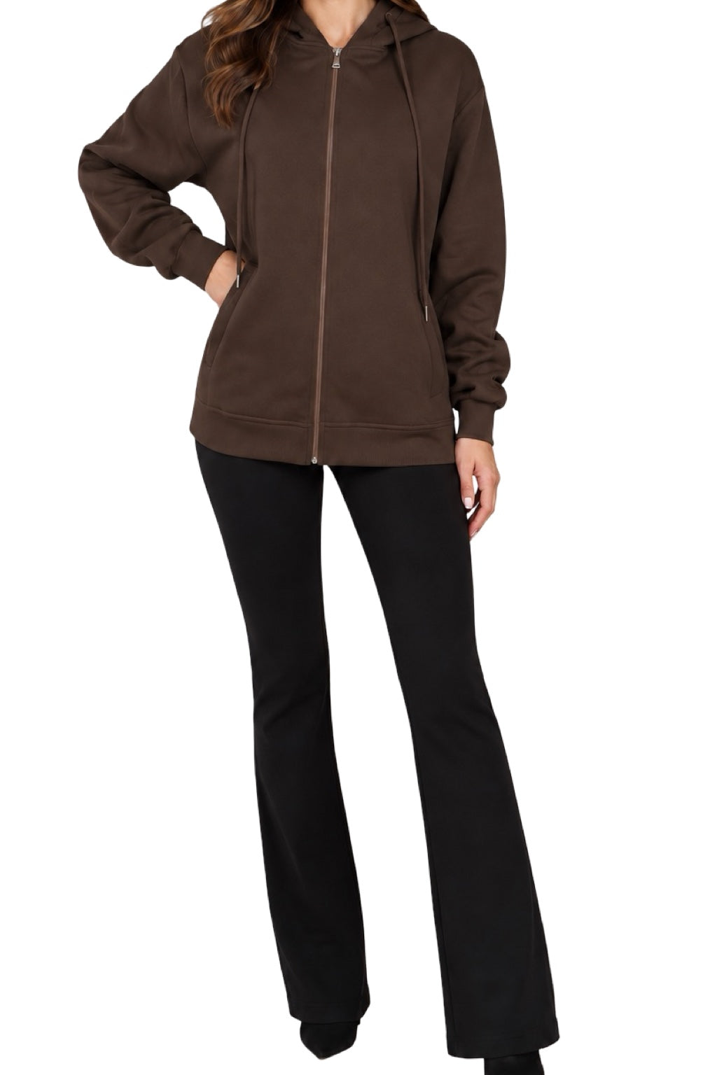 Felpa con zip e cappuccio Donna