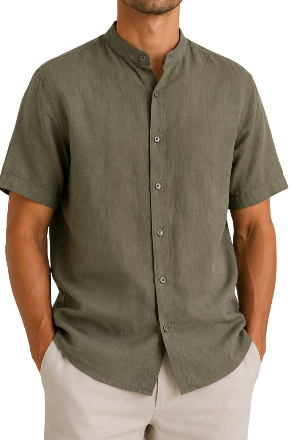 Camicia Lino Manica Corta