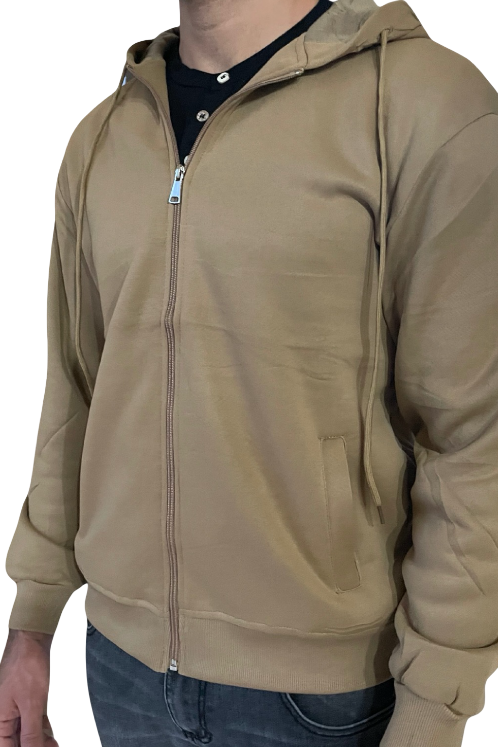 Felpa uomo con zip e cappuccio