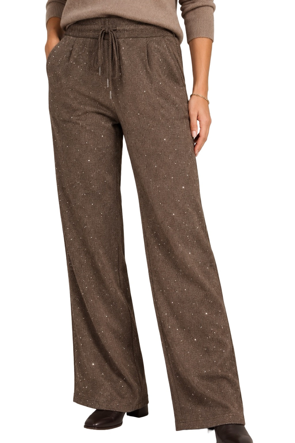 Pantaloni Felpati con Brillantini