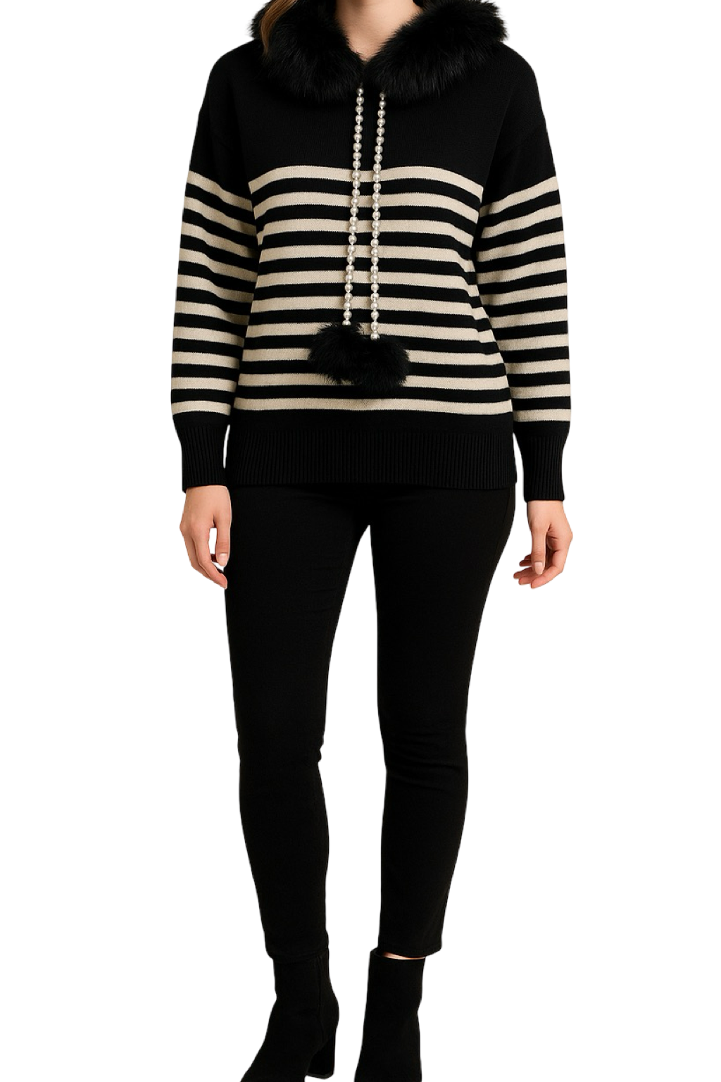 Maglione con pon pon