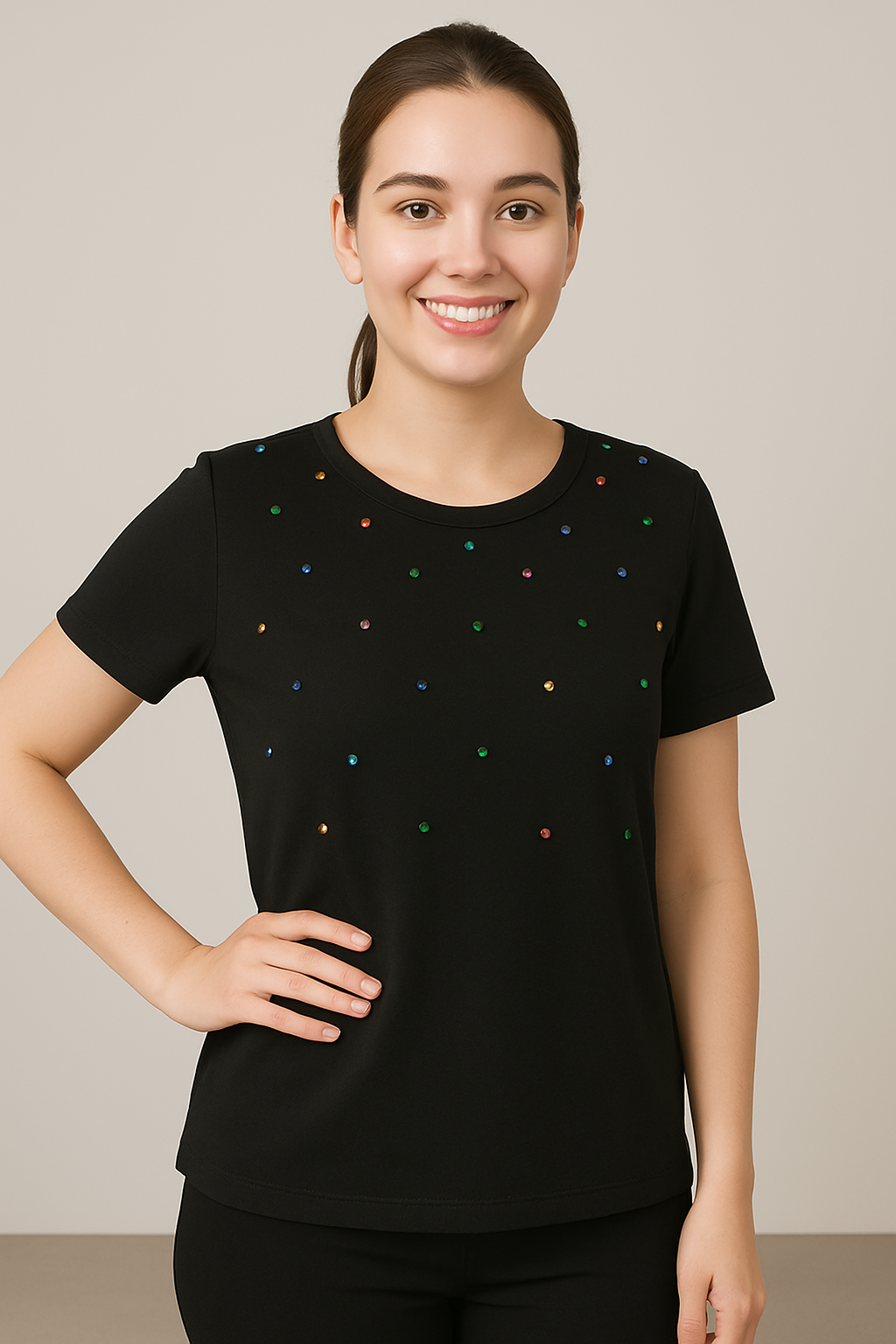 T-Shirt Strass Colorati
