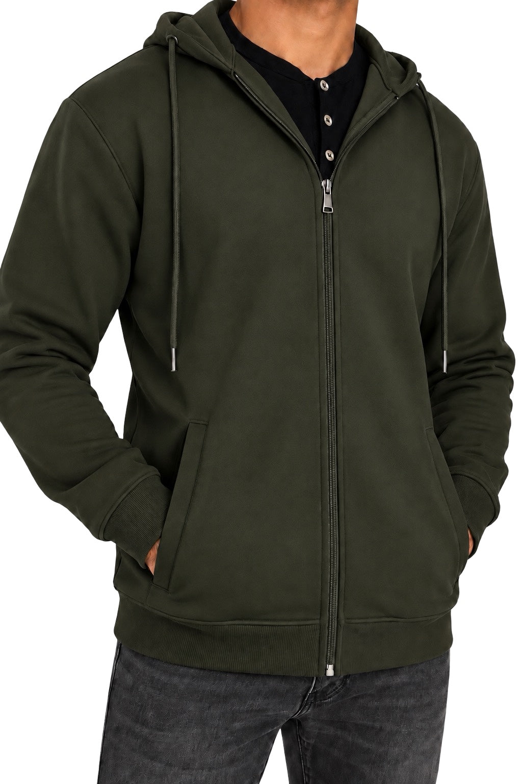 Felpa con zip e cappuccio Uomo