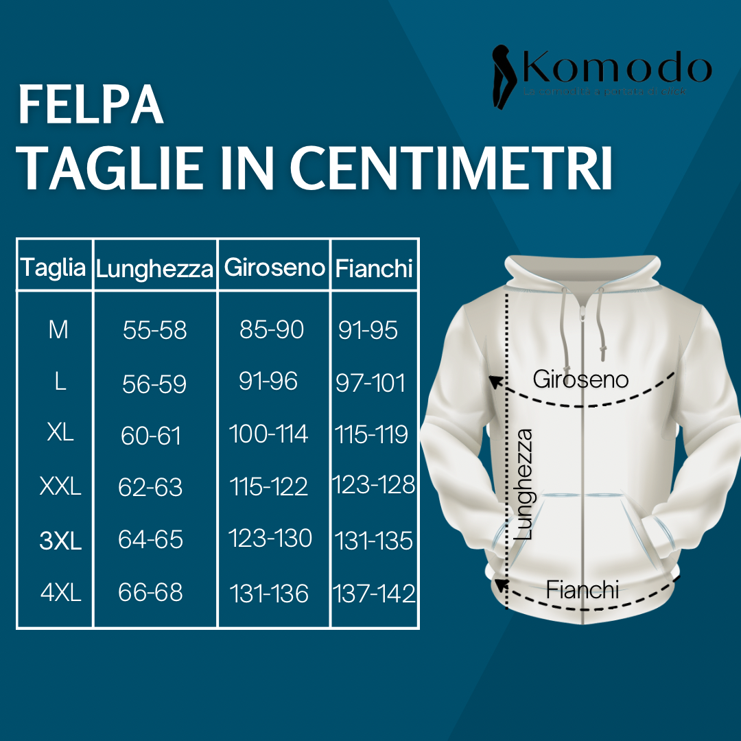 Felpa uomo con zip e cappuccio