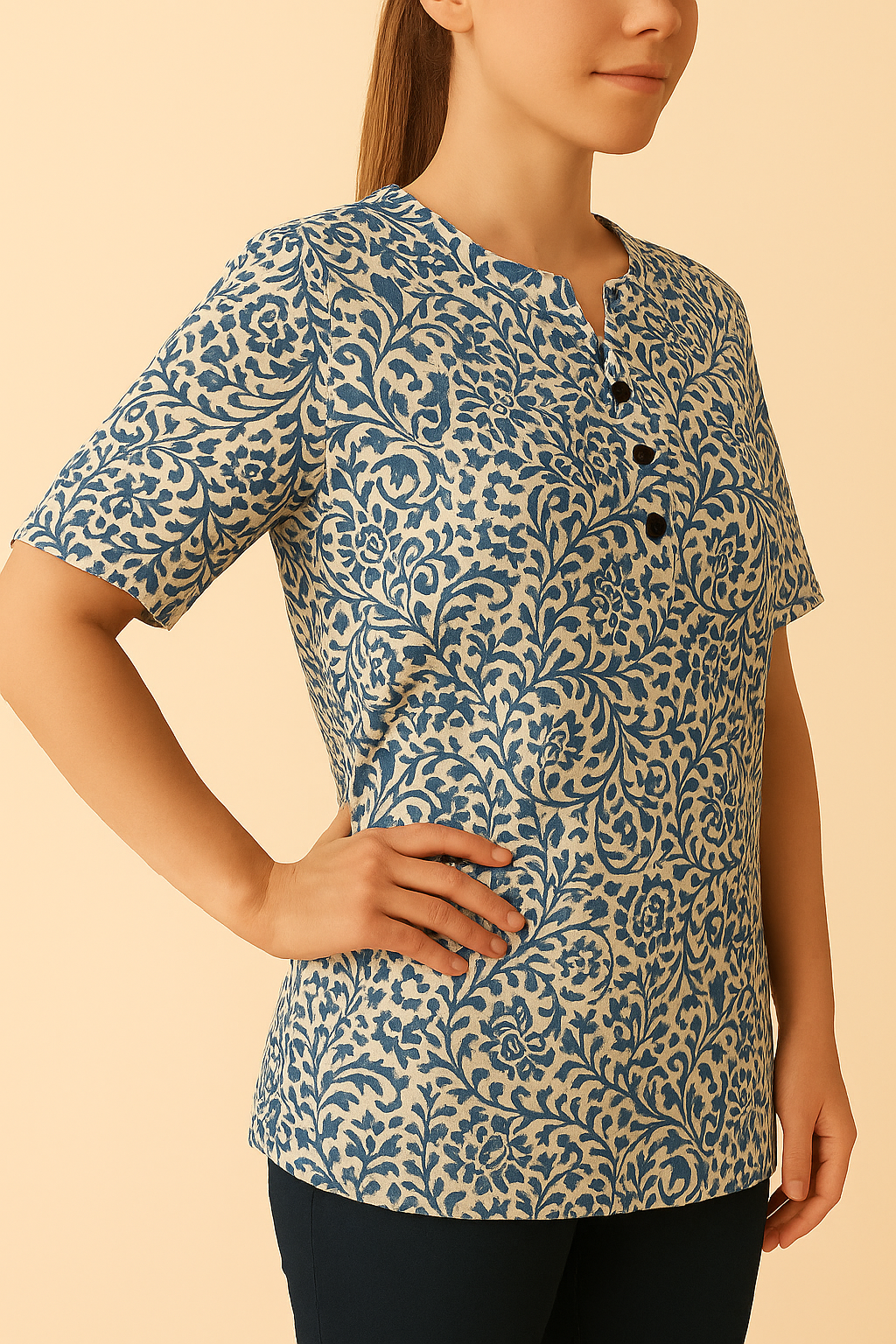 Blusa Fantasia Scollo Coreana