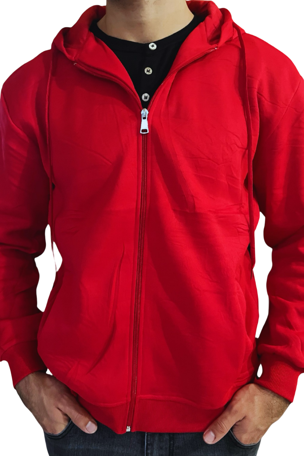 Felpa uomo con zip e cappuccio