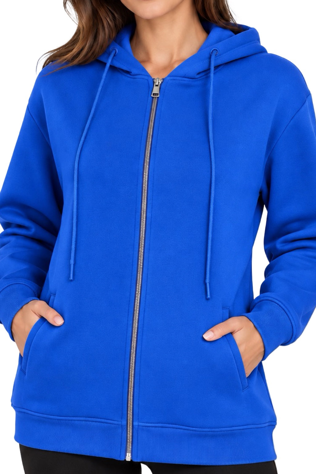 Felpa con zip e cappuccio Donna