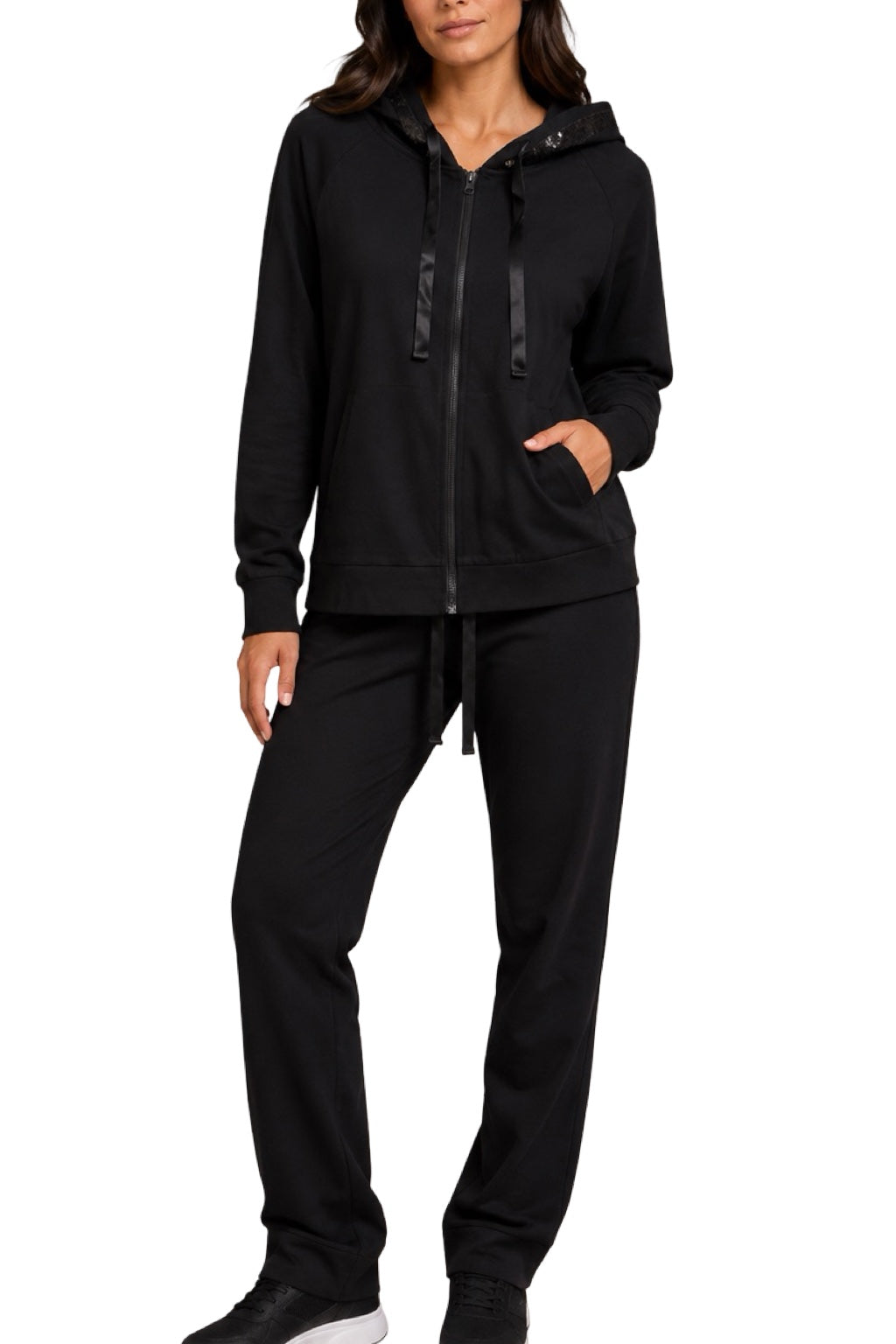 Tuta donna Cappuccio Pailettes