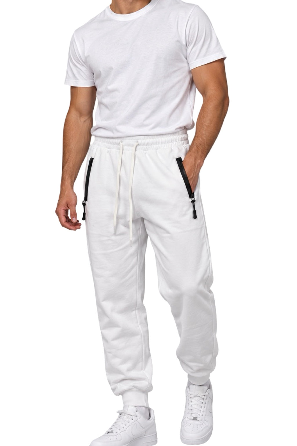 Pantaloni Uomo Sportivi Bianchi