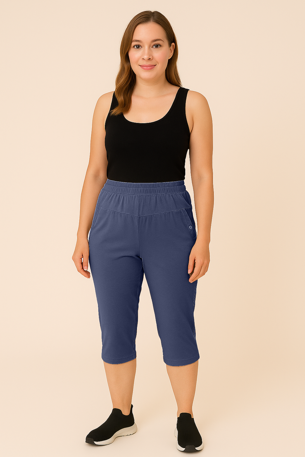 Pantaloni Capri Tinta Unita