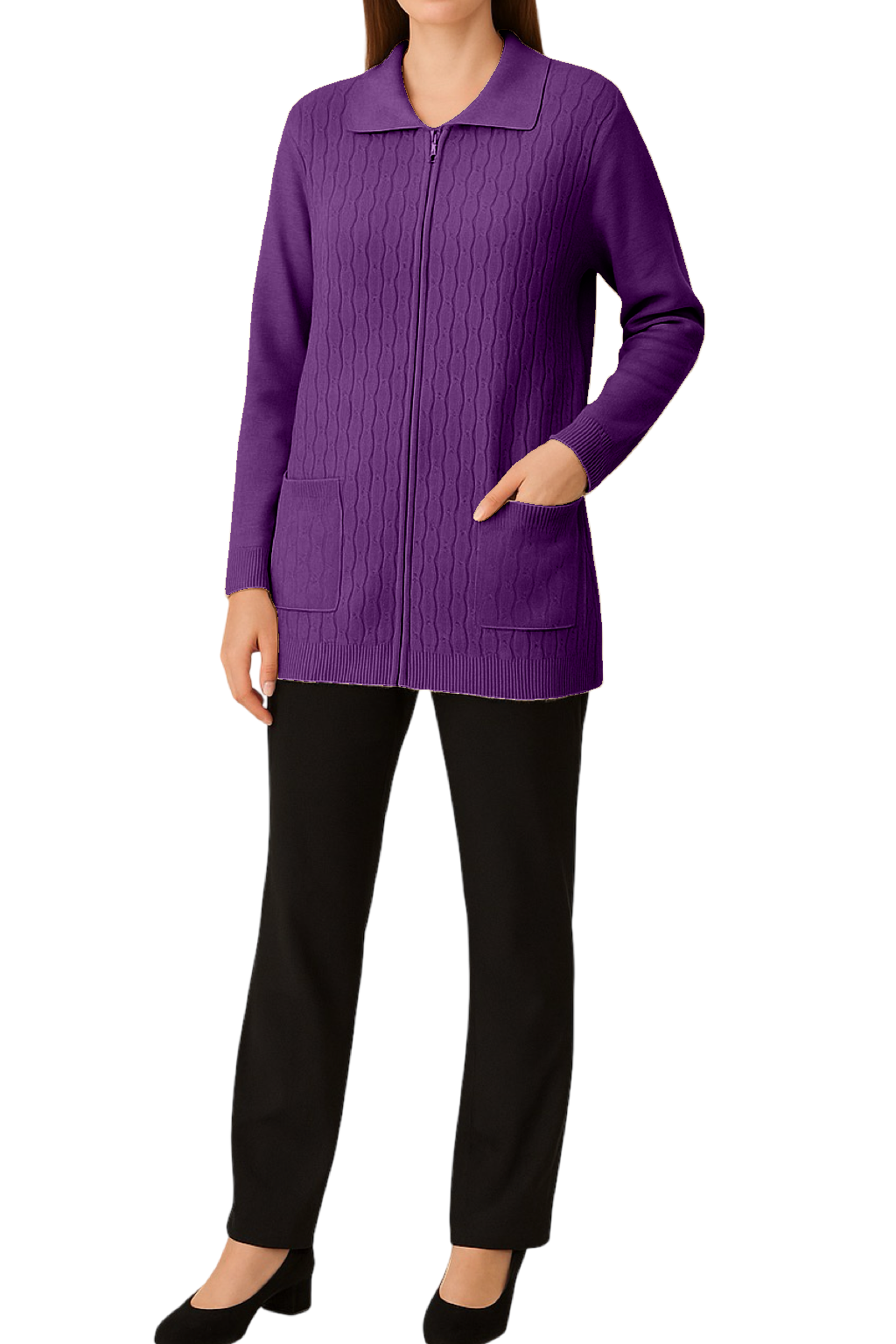 Maglione con Zip e Tasche