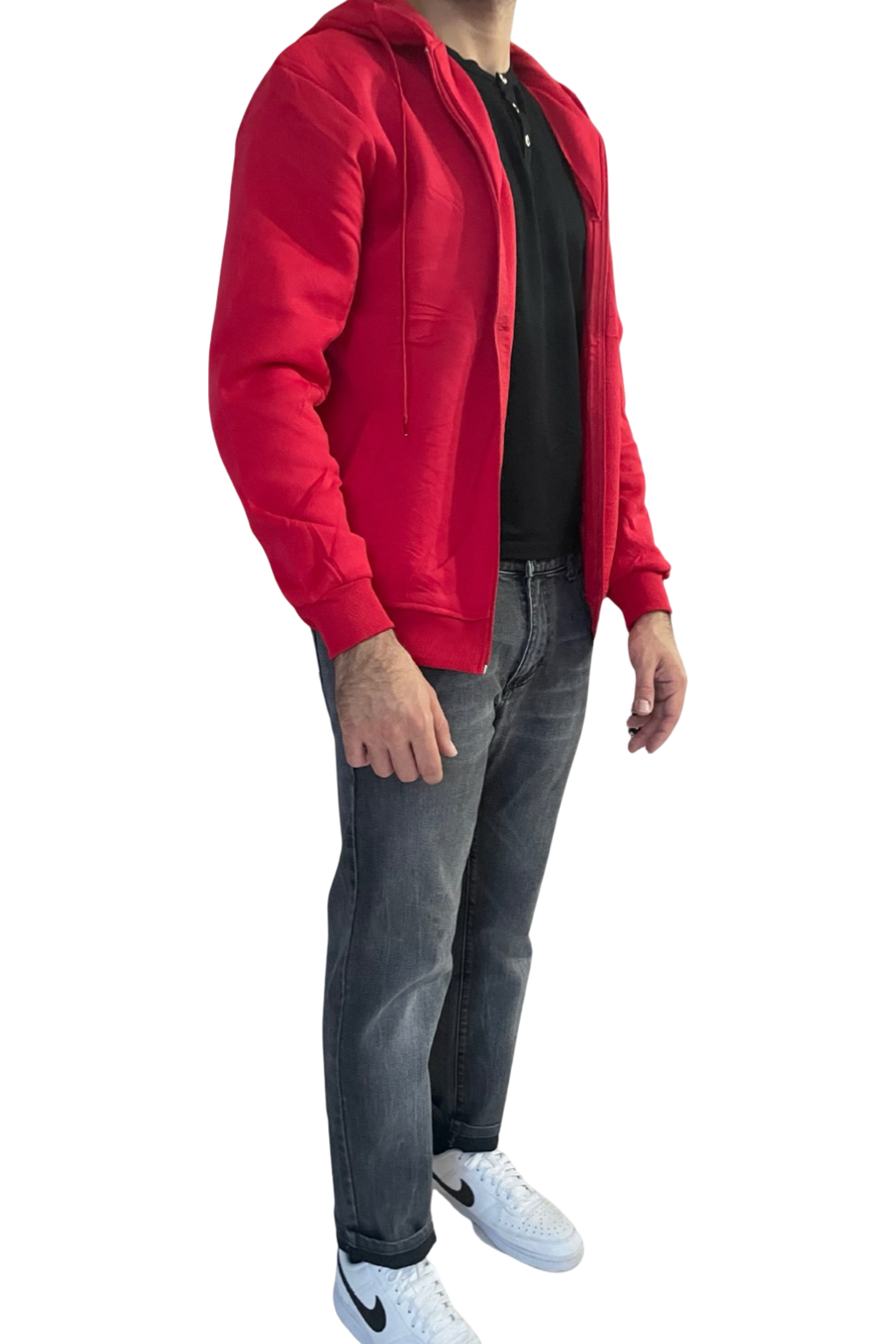 Felpa uomo con zip e cappuccio