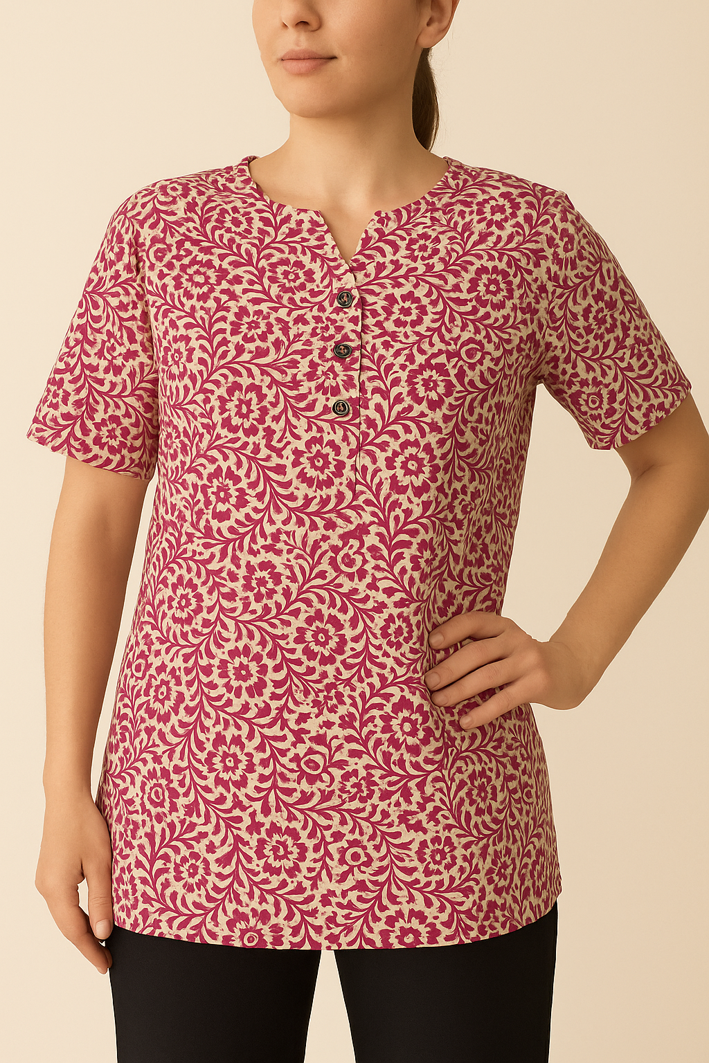 Blusa Fantasia Scollo Coreana