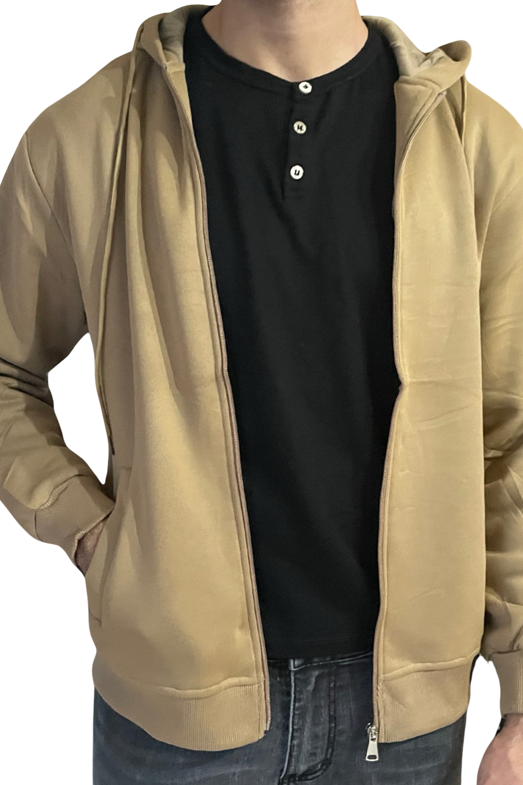 Felpa uomo con zip e cappuccio