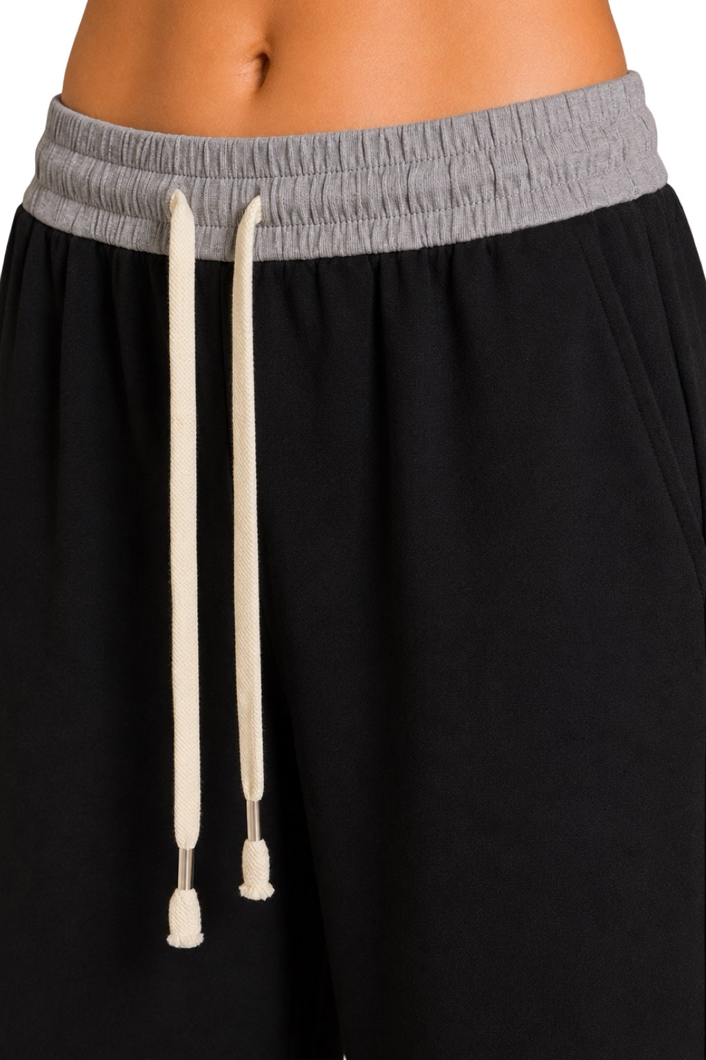 Pantaloni Tuta Elastico a Contrasto