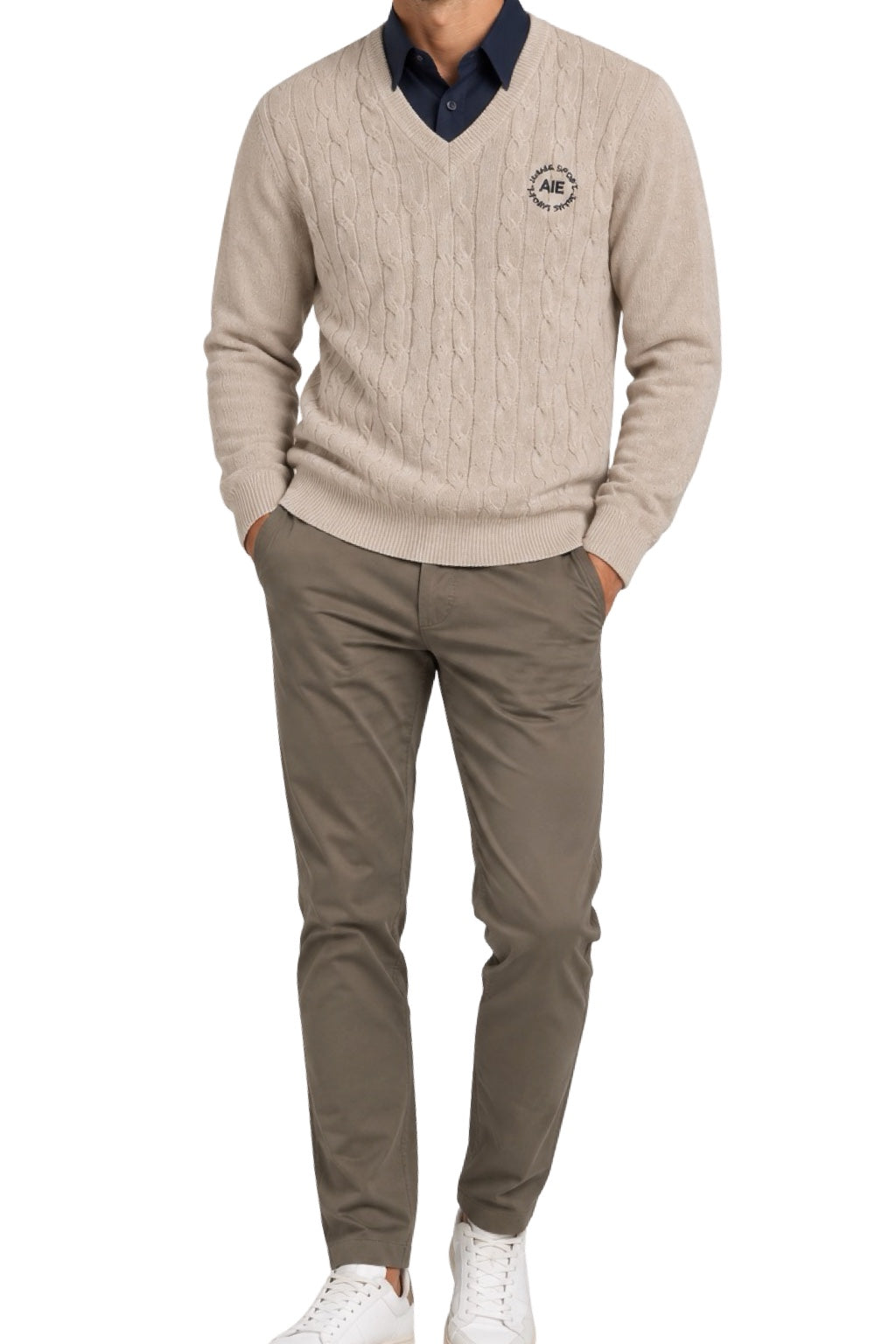 Maglione Uomo Scollo Camicia