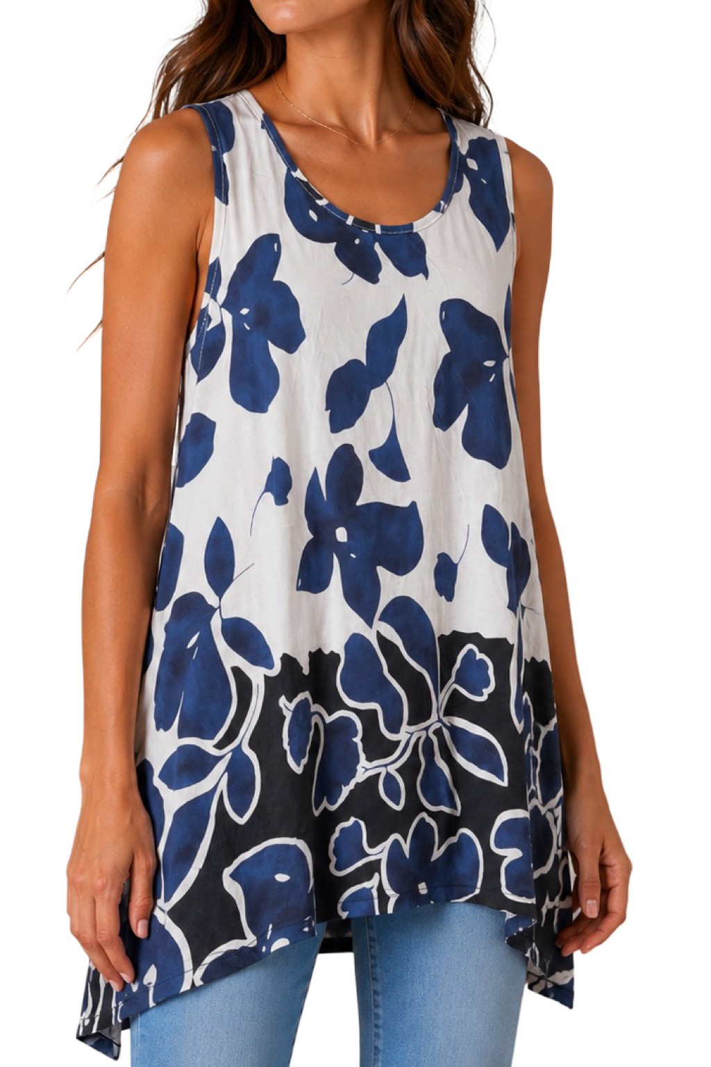 Blusa giro maniche floreale