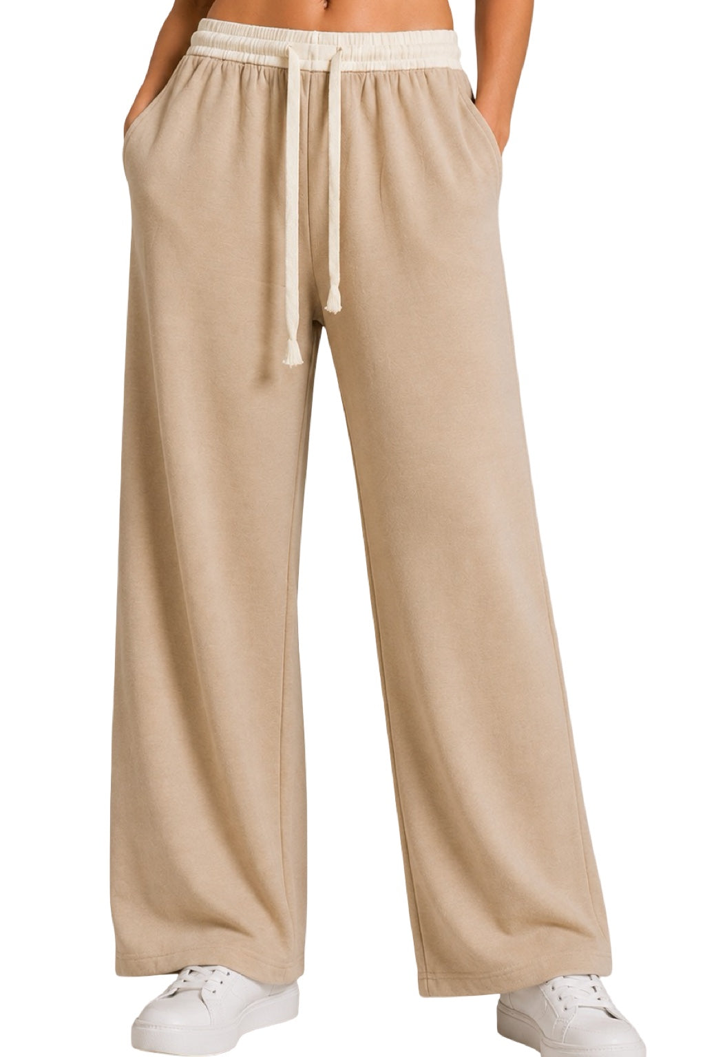 Pantaloni Tuta Elastico a Contrasto