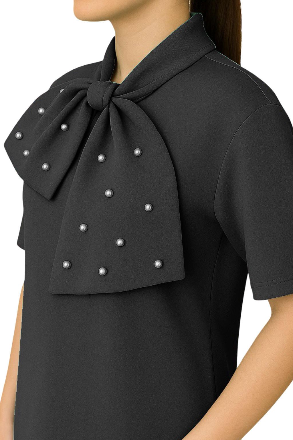 Blusa con Fiocco e Perline
