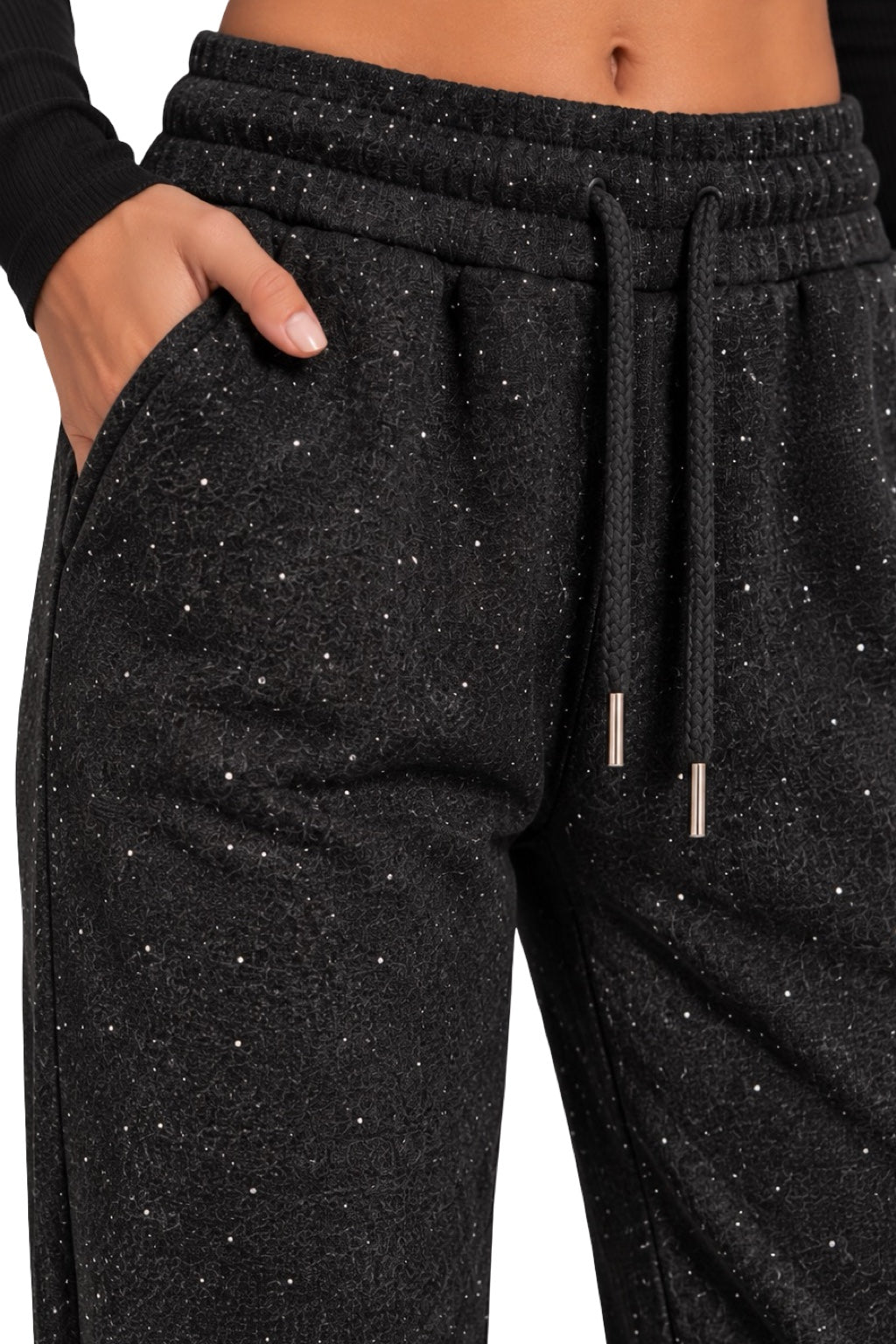 Pantaloni Felpati con Brillantini