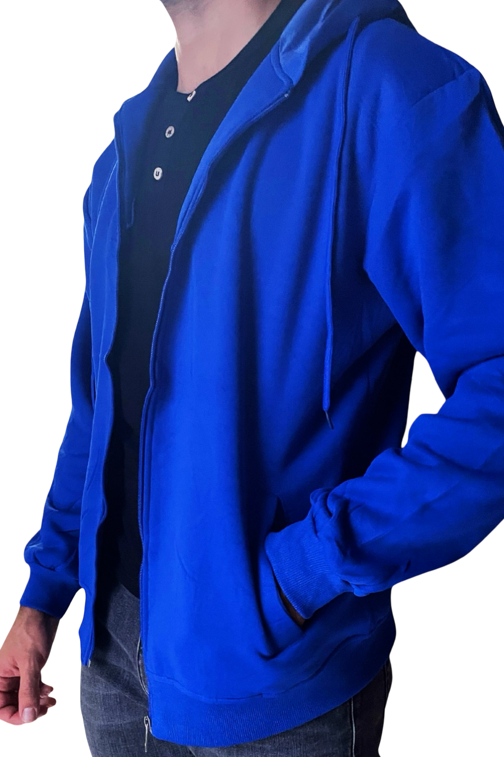 Felpa uomo con zip e cappuccio