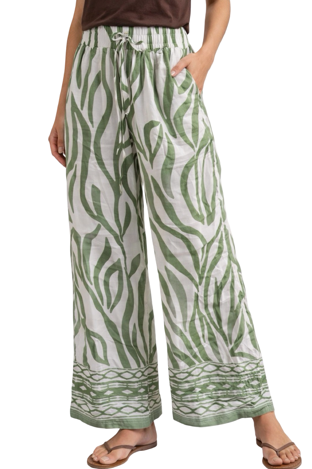 Pantaloni Ampi Fantasia Astratta