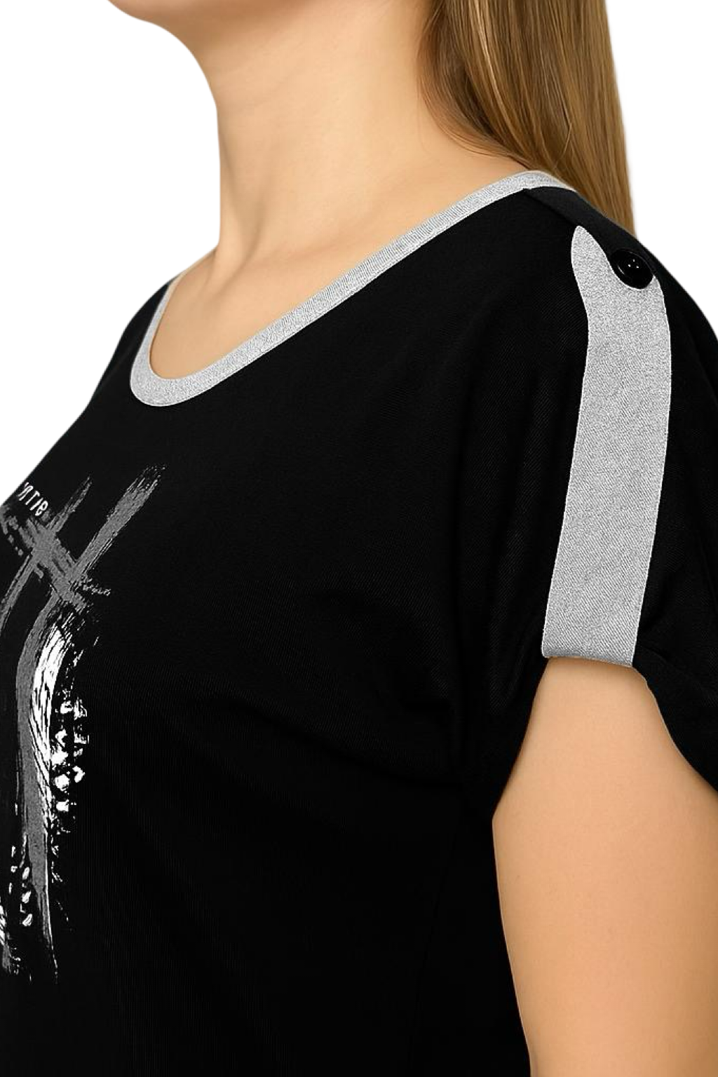 Maglia stampa e dettaglio su spalle