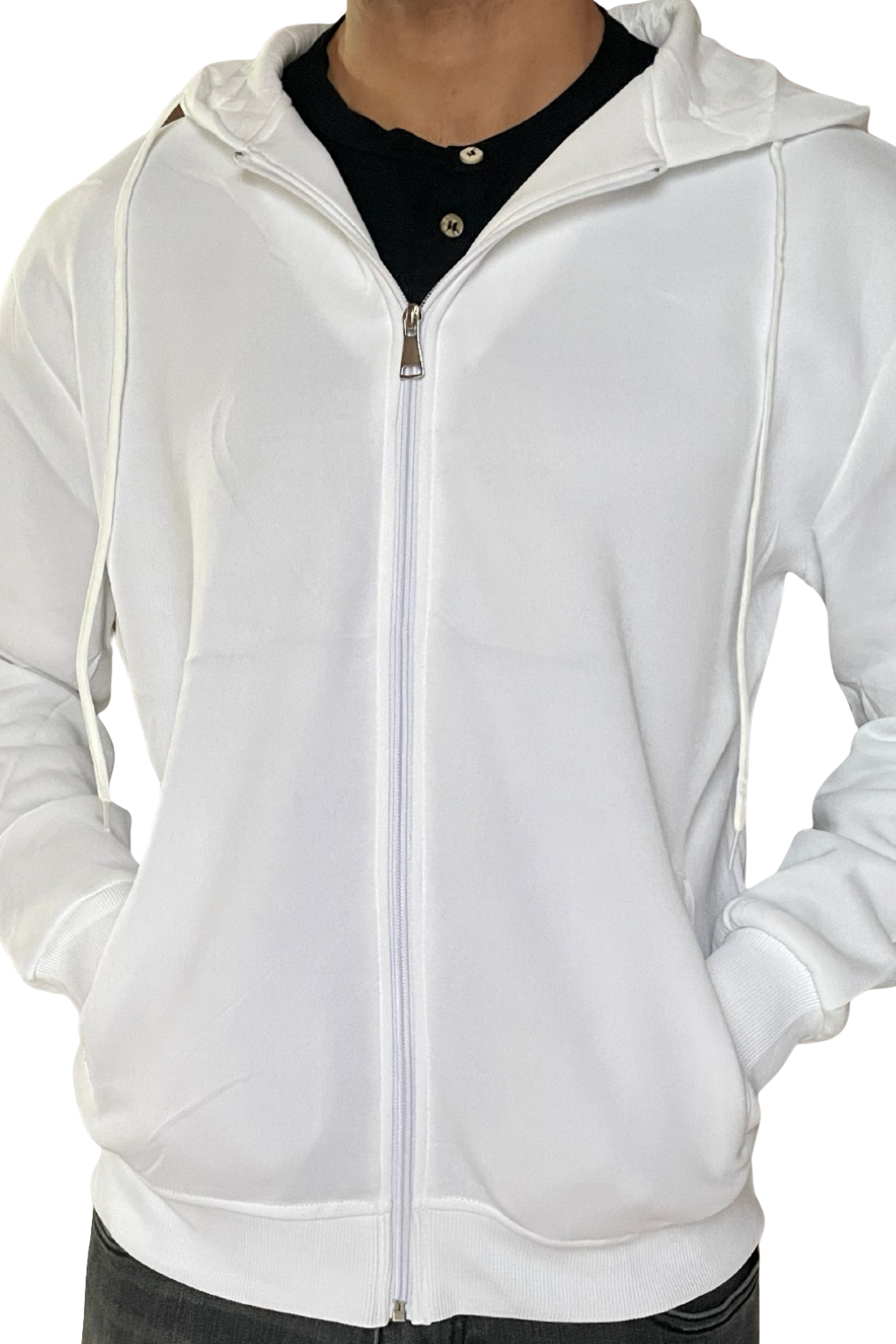 Felpa uomo con zip e cappuccio